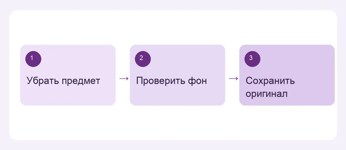сравнение фото до и после удаления конуса с проверкой линии, тени и плитки